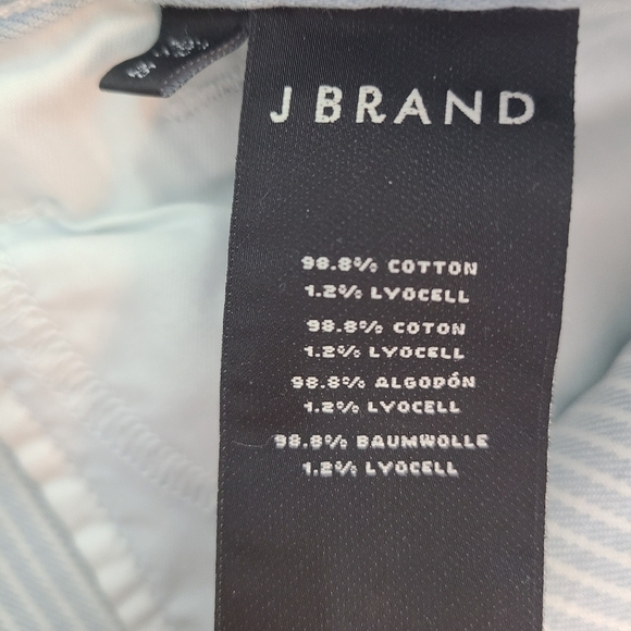J Brand Capri Mid Rise Stripe White Blue Jeans 25 NWT - Picture 8 of 8